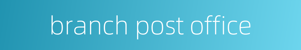 branch post office的同义词