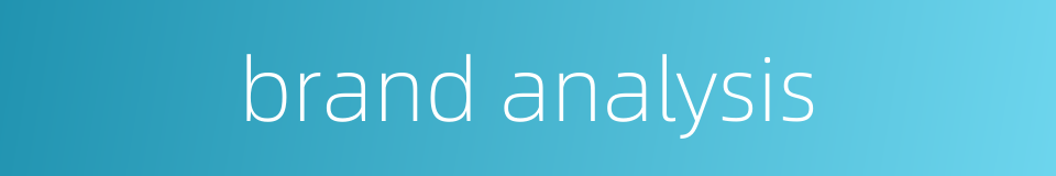 brand analysis的同义词