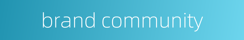 brand community的同义词