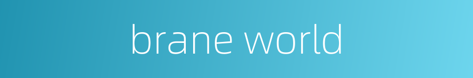 brane world的同义词
