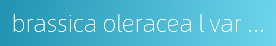 brassica oleracea l var italica plenck的同义词
