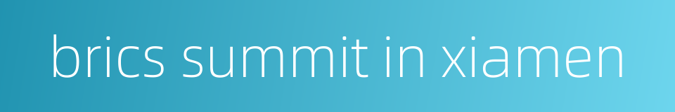 brics summit in xiamen的同义词