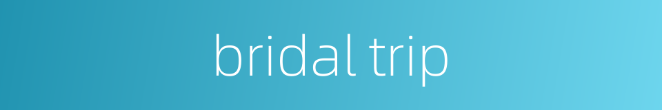 bridal trip的同义词