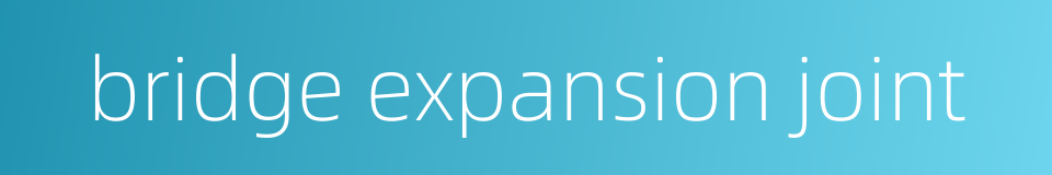 bridge expansion joint的同义词