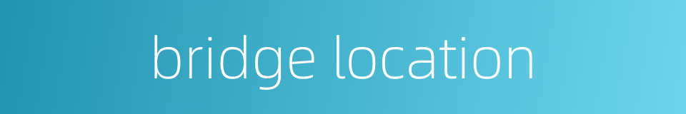 bridge location的同义词