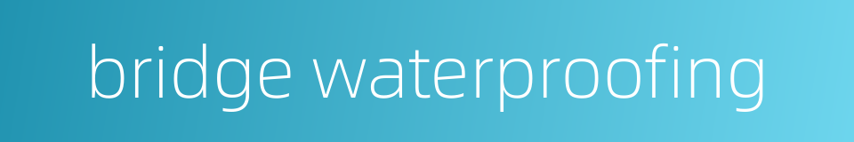 bridge waterproofing的同义词