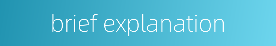 brief explanation的同义词