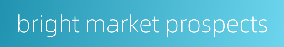 bright market prospects的同义词