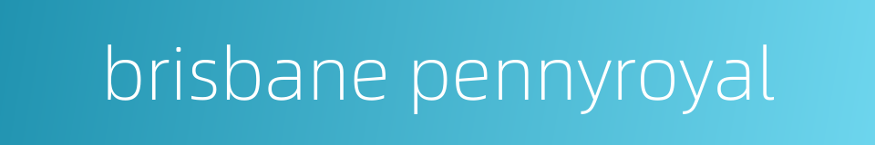 brisbane pennyroyal的同义词