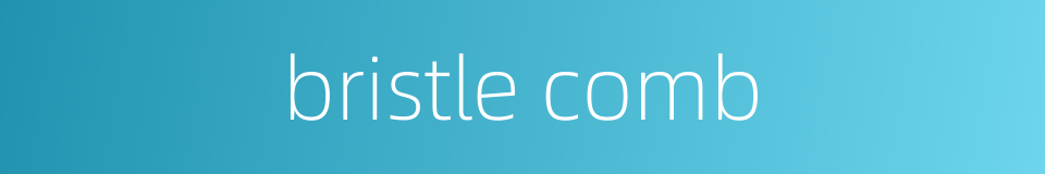 bristle comb的同义词