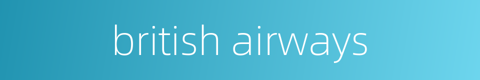 british airways的同义词