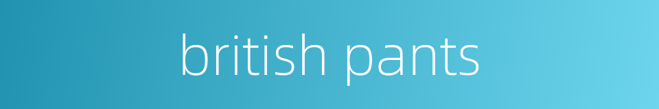british pants的同义词