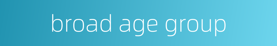 broad age group的同义词