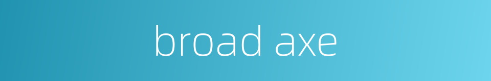 broad axe的同义词