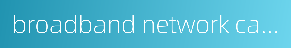 broadband network cable的同义词