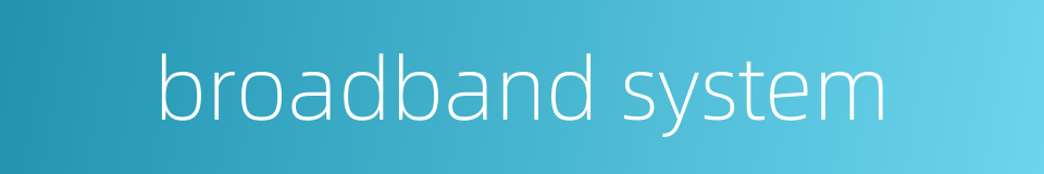 broadband system的同义词