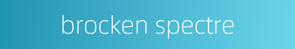 brocken spectre的同义词