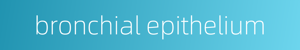bronchial epithelium的同义词