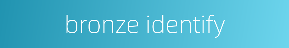 bronze identify的同义词