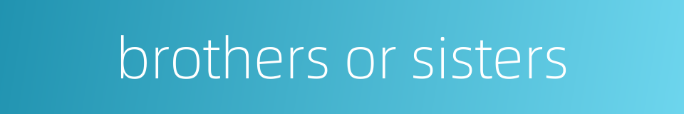 brothers or sisters的同义词
