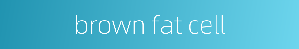 brown fat cell的同义词