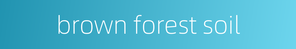 brown forest soil的同义词
