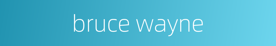 bruce wayne的同义词
