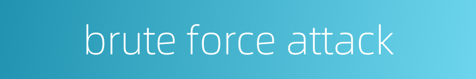 brute force attack的同义词