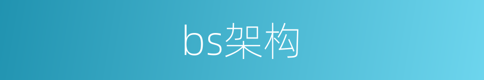 bs架构的同义词