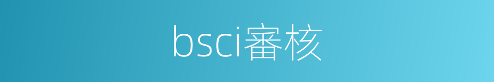 bsci審核的同義詞