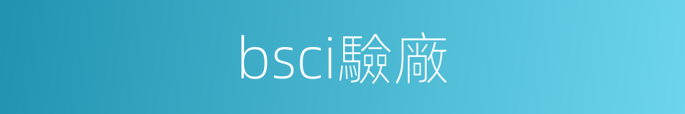 bsci驗廠的意思