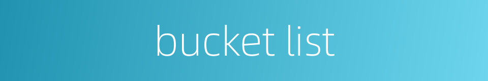 bucket list的同义词