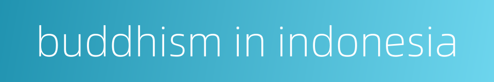 buddhism in indonesia的同义词