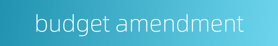 budget amendment的同义词