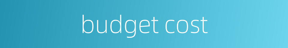 budget cost的同义词