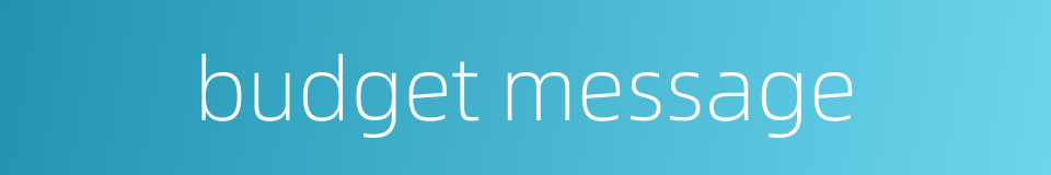 budget message的同义词