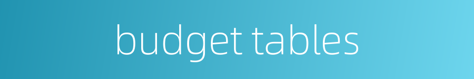 budget tables的同义词