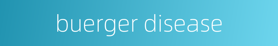 buerger disease的同义词