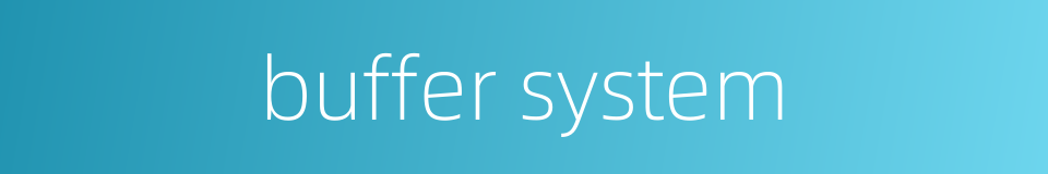 buffer system的同义词