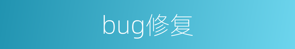 bug修复的同义词