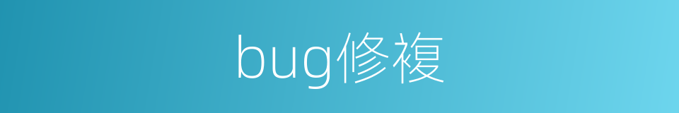 bug修複的同义词