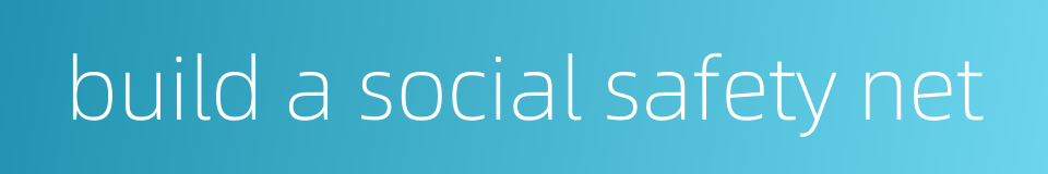 build a social safety net的同义词