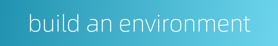 build an environment的同义词