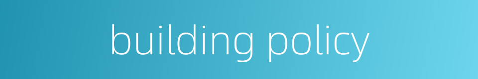 building policy的同义词