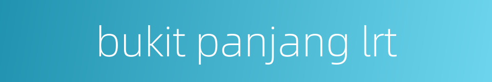 bukit panjang lrt的同义词