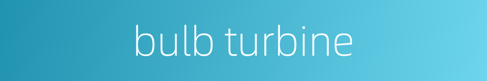 bulb turbine的同义词