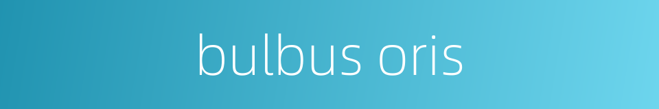bulbus oris的同义词