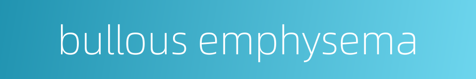 bullous emphysema的同义词