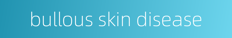 bullous skin disease的同义词