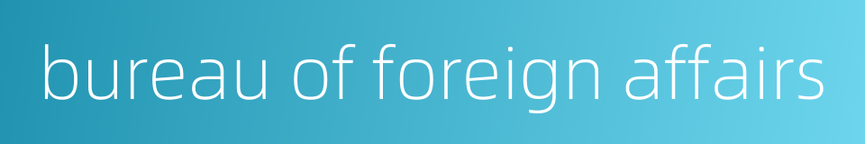 bureau of foreign affairs的同义词